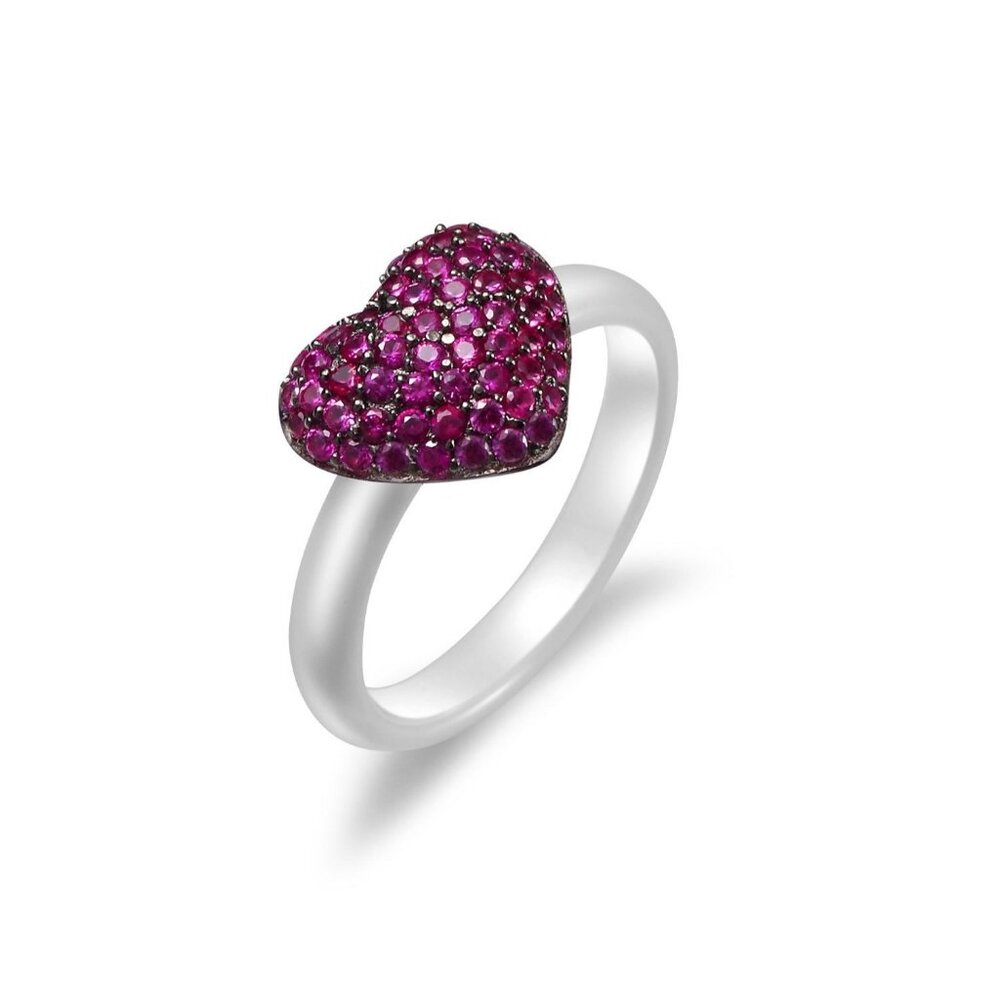 925, Fine Ceramic, Ring avail in Blue, Pink, Yellow, Clear CZ.
